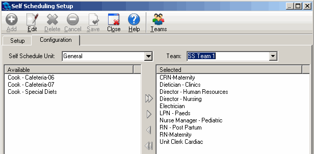 configuration tab self scheduling setup